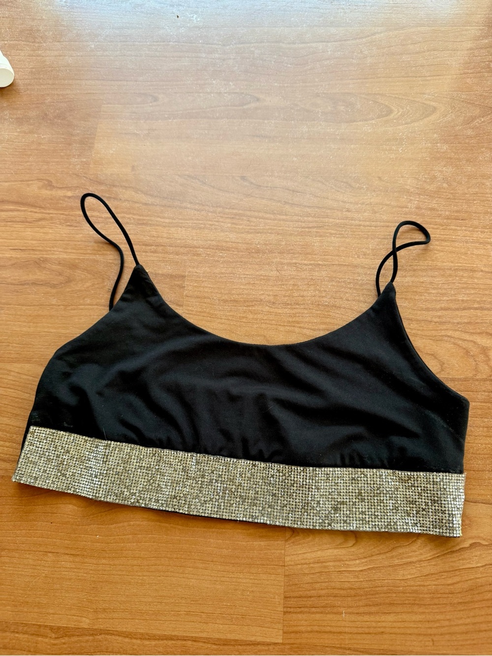 Black Sparkle Trim Bralette